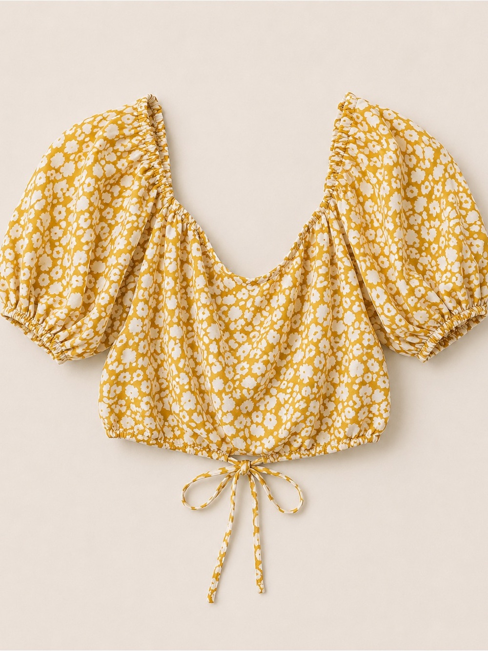 Endless blu yellow animal print crop top with tie back size medium